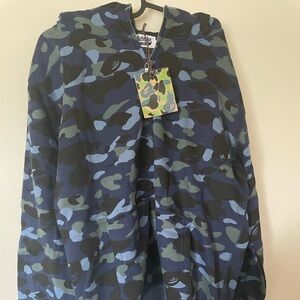 BAPE Shark Hoodie Blue NWT fits like L